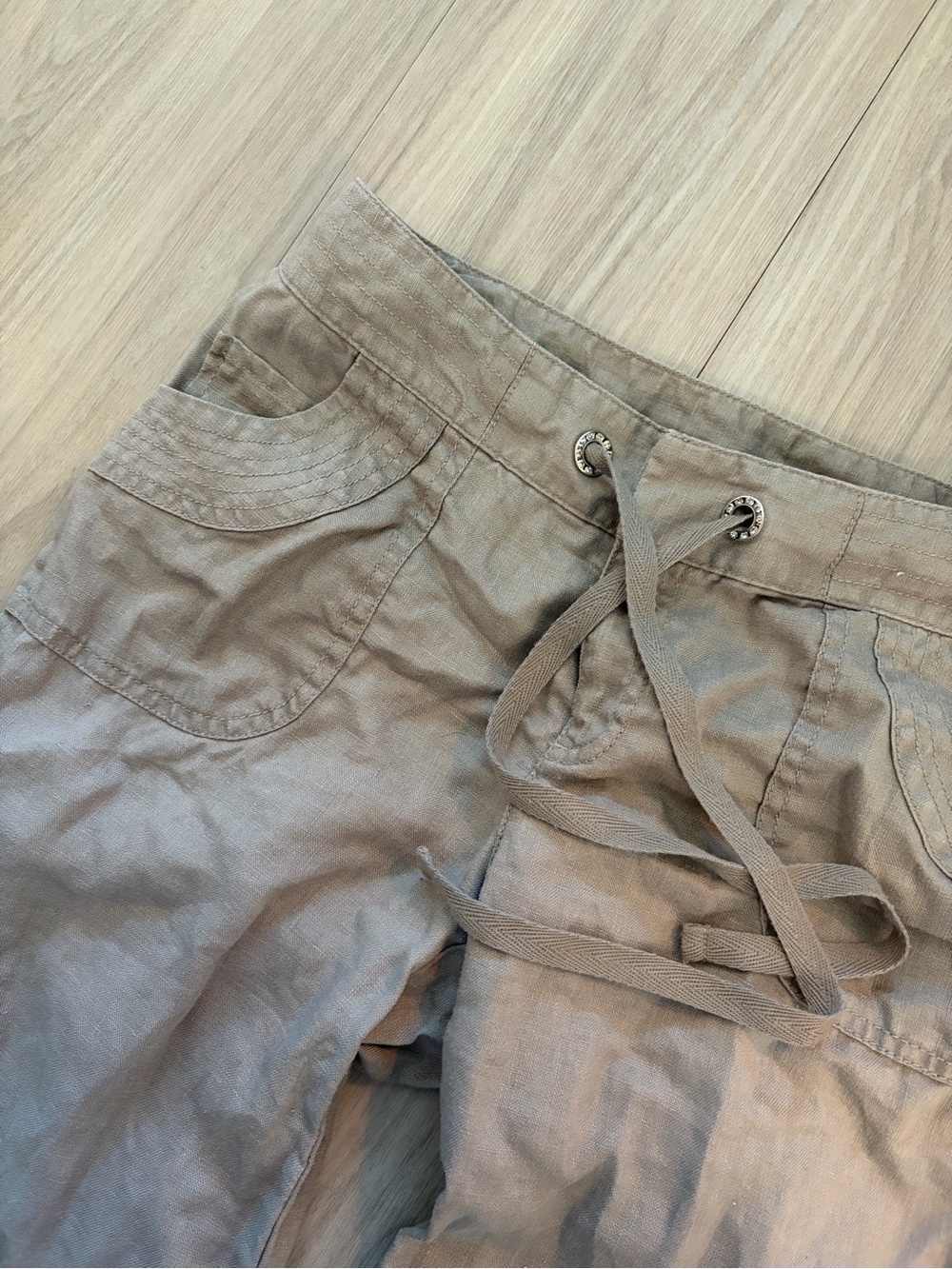 Y2k 100 percent linen wide leg pant